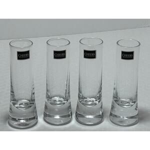 CHEERS MILER ROGASKA CRYSTAL SHOT GLASSES SET OF FOUR